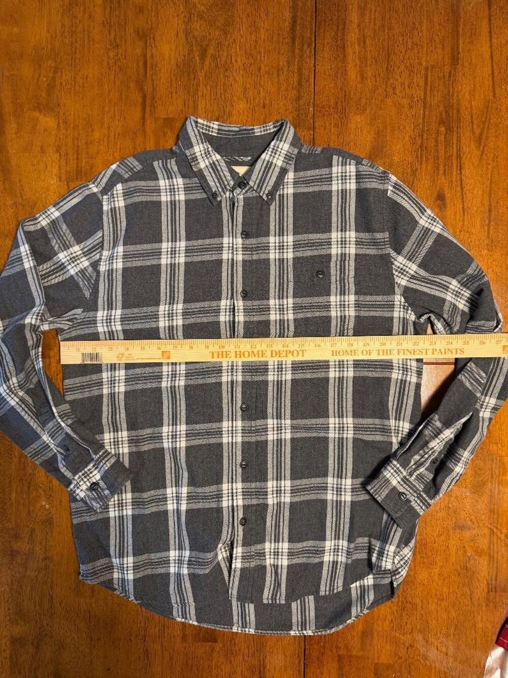 Mens Original Weatherproof Long Sleeve Flannel Button Up Shirt, Size L